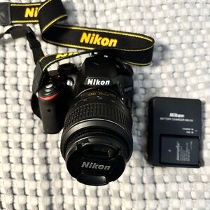 Nikon D3200 Black DSLR Camera with 18-55mm Lens and Charger